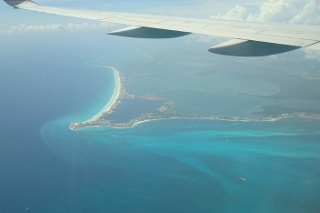 Aerial view of Cancun coastline