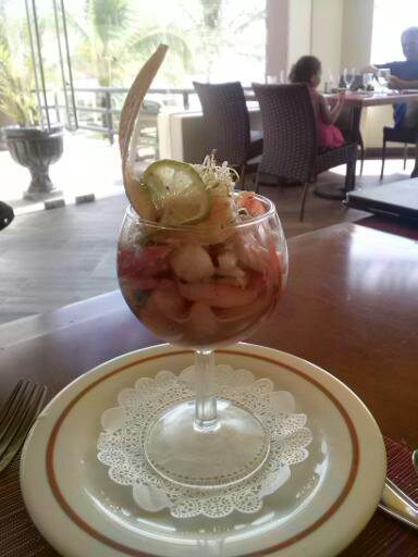 Sea food in a glass at Hard Rock Hotel