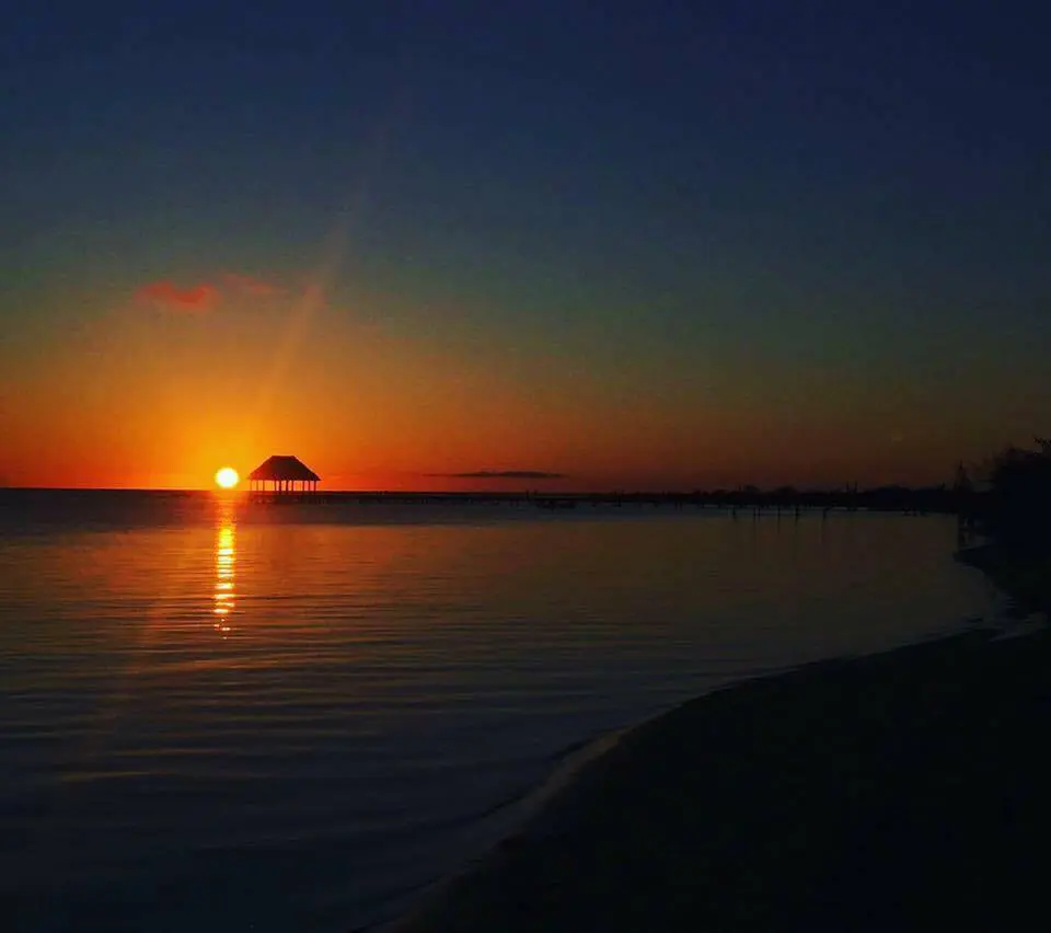 Holbox Island sunset by the beach