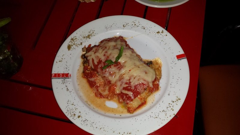 Lasagna at Piola Restaurant