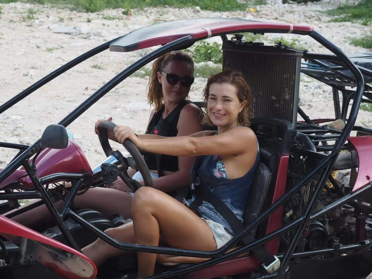 Girls driving Jungle Buggy