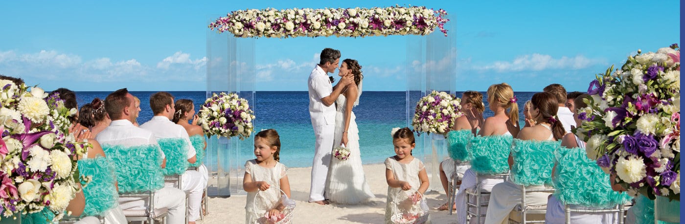 Dreams resort wedding on the beach