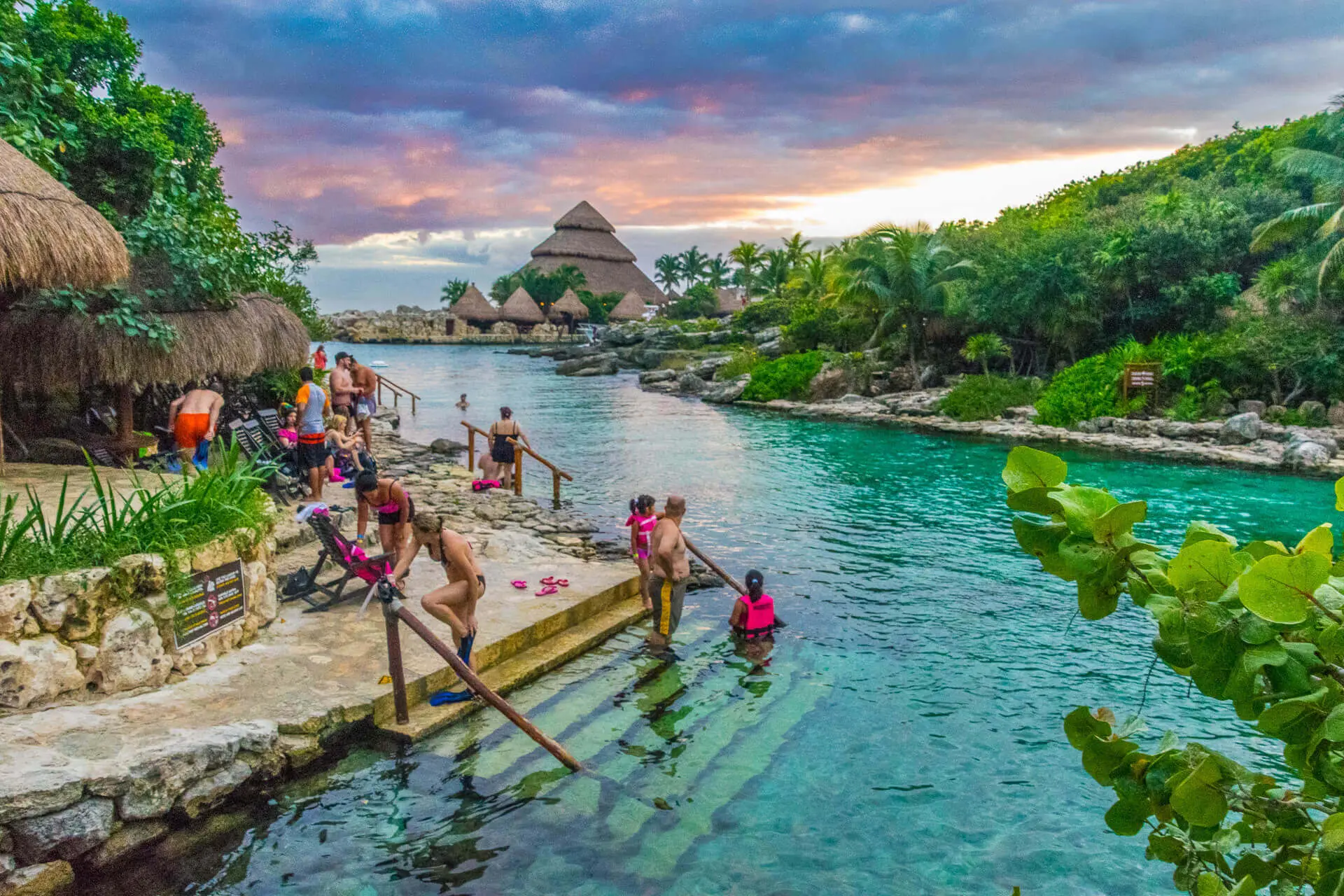 People swimming at xcaret