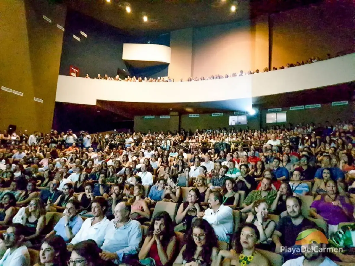 People watching s movie in Playa del Carmen theater