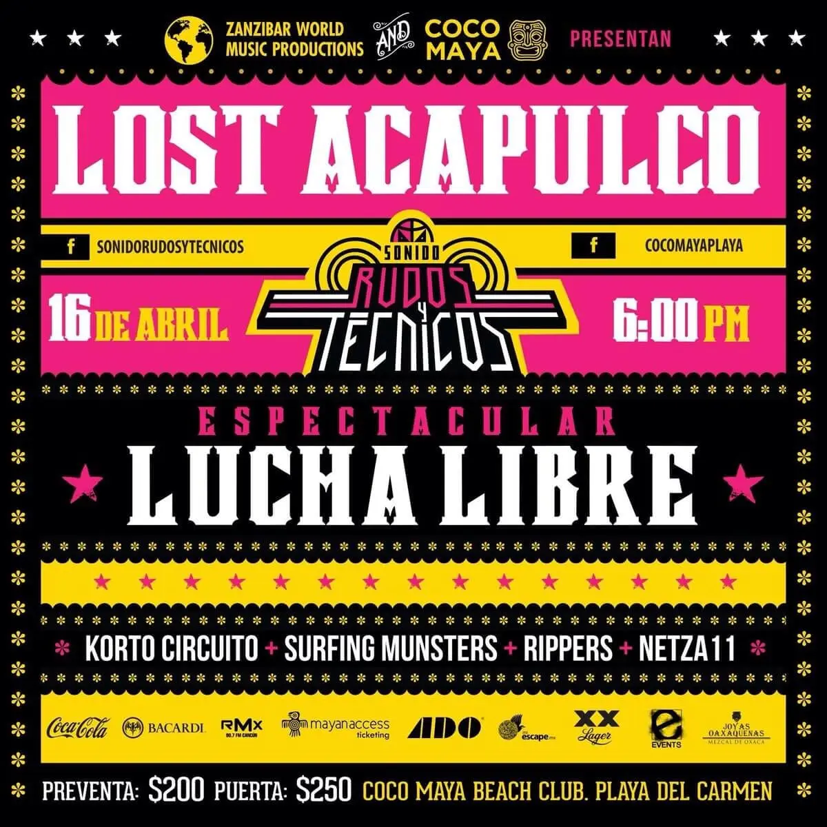 Lost Acapulco poster with time and date