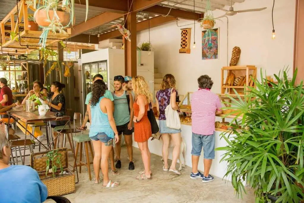 People ordering at the Chou Chou Vegan Restaurant