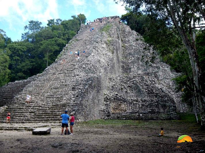 Nohoch Mul in Coba, the tallest pyramid in the Yucatan Peninsula