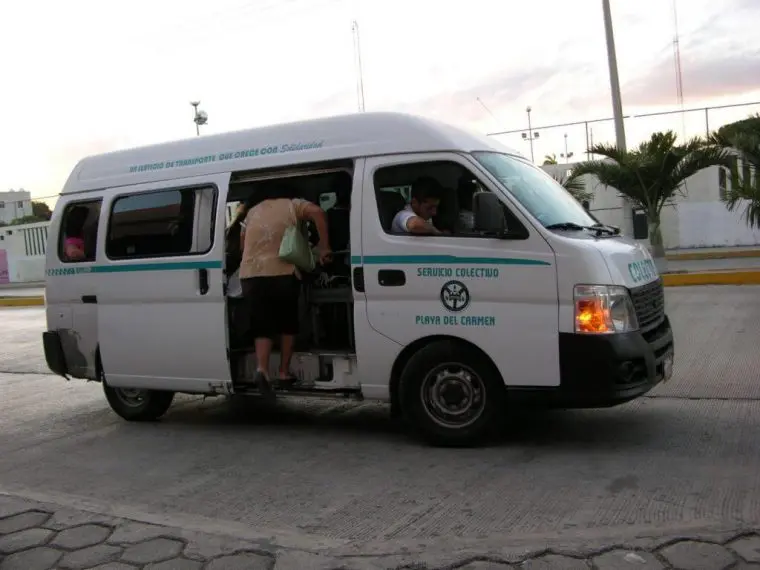 People going in Playa del Carmen taxi