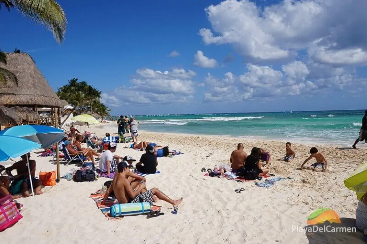 People at the beach in Playa del Carmen