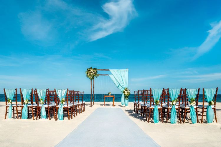 Dreams Royal Beach Punta Cana beach wedding setup