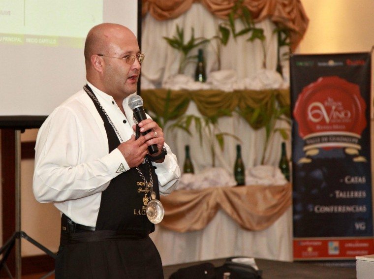 A sommelière speaks at the Riviera Maya Mexican Wine Festival 