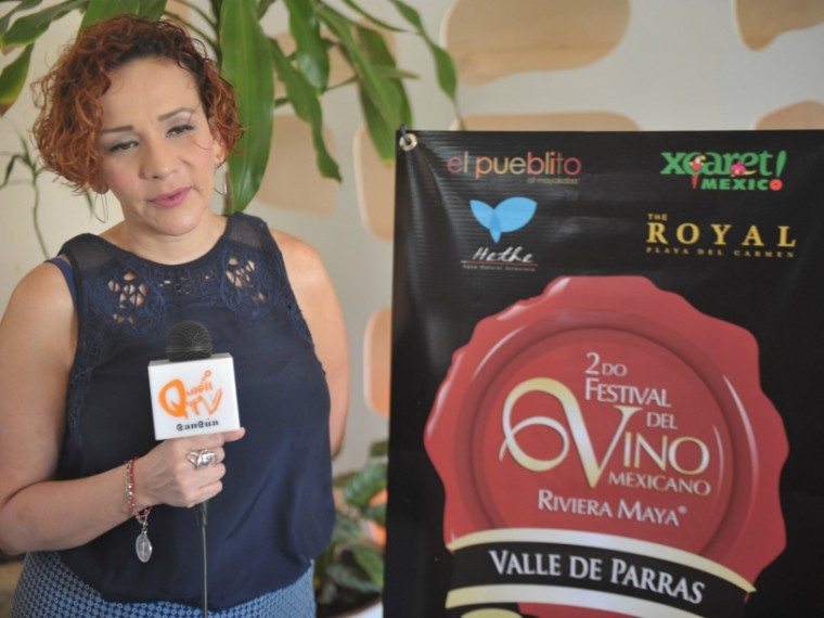 Clementina del Tejo Corral speaks at Riviera Maya Mexican Wine Festival press conference