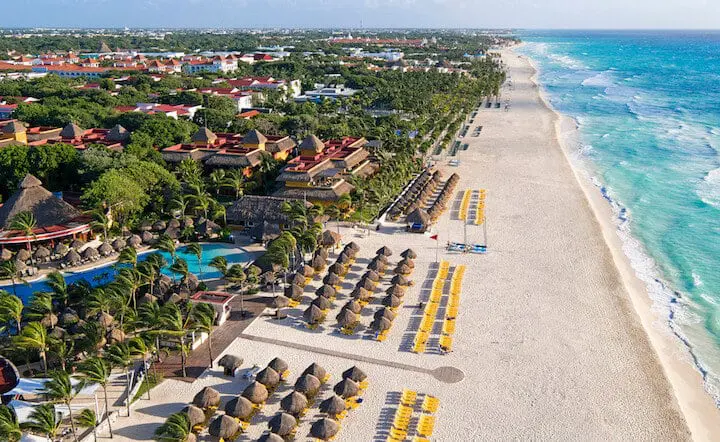 Iberostar Quetzal beach arial view