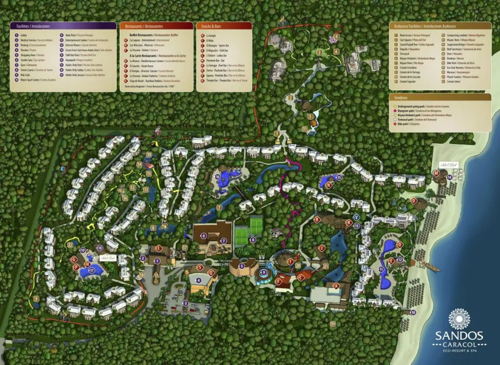 map of the sandos caracol resort