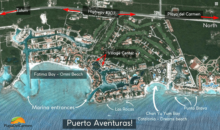 Puerto Aventuras Aerial Map