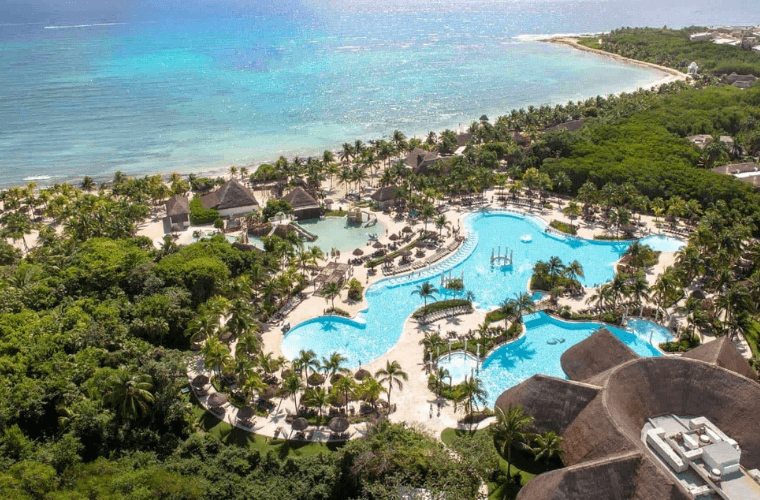 aerial view of the pool area at Grand Palladium 
