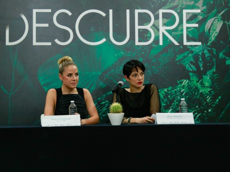 Italian director Asia Argento and RMFF director Paula Chaurand at a press conference