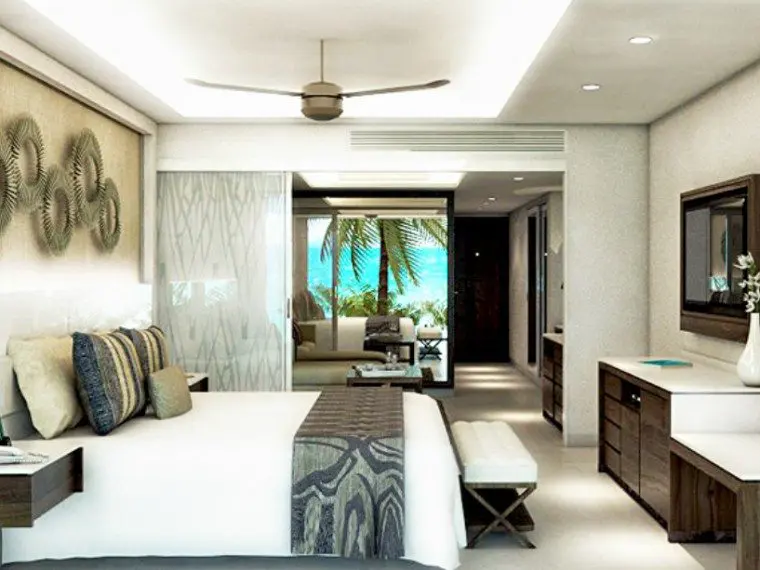 An oceanview room at Royalton Riviera Maya