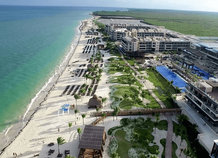 Aerial shot the royalton cancun