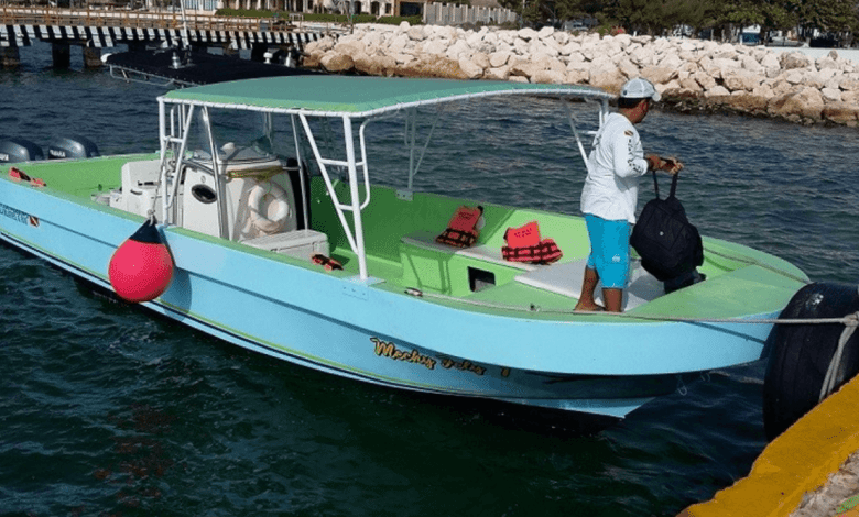 Person on small boat