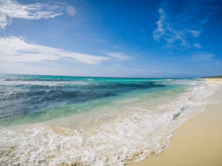 Beautiful blue beach in playa del carmen