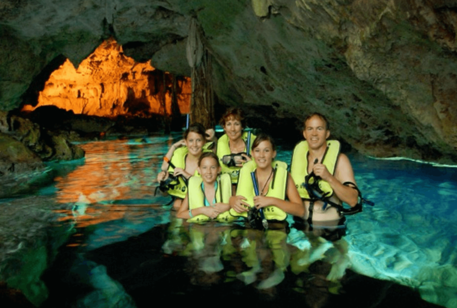 People in tulum cenote