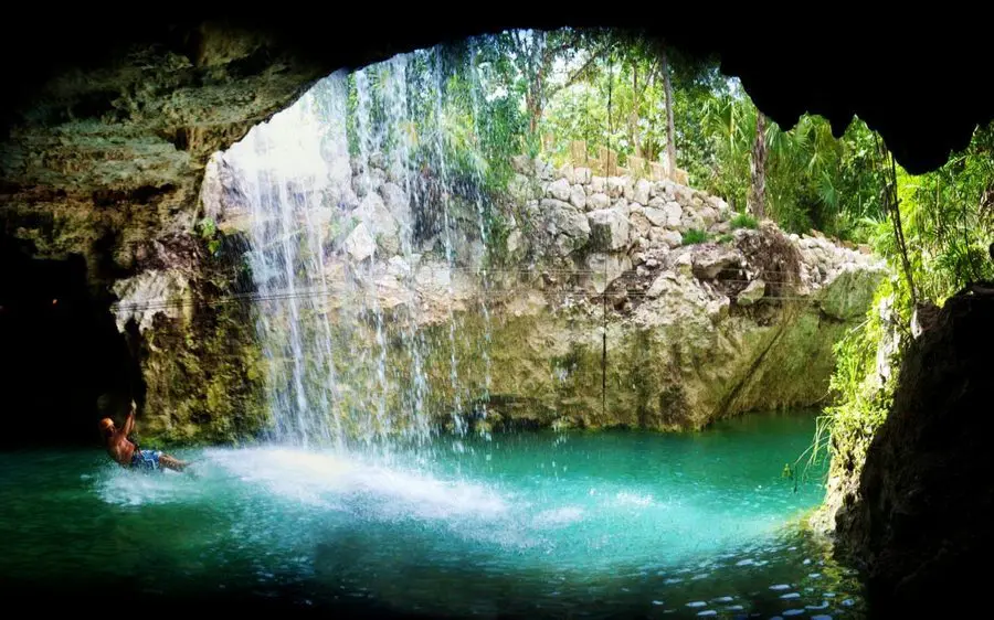 Swimming at Xplor in Mexico