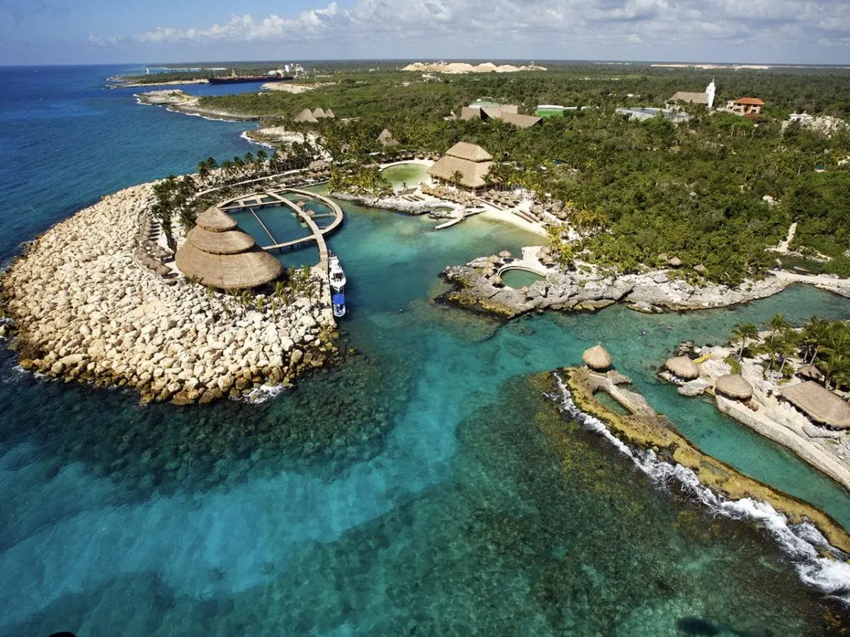 Aerial view of Xcaret Park Mexico