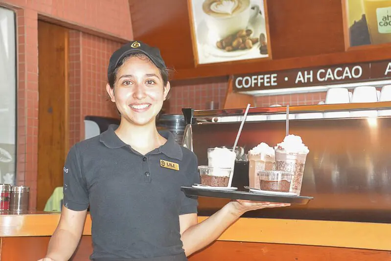 Waitress at Ah Cacao in Cancun
