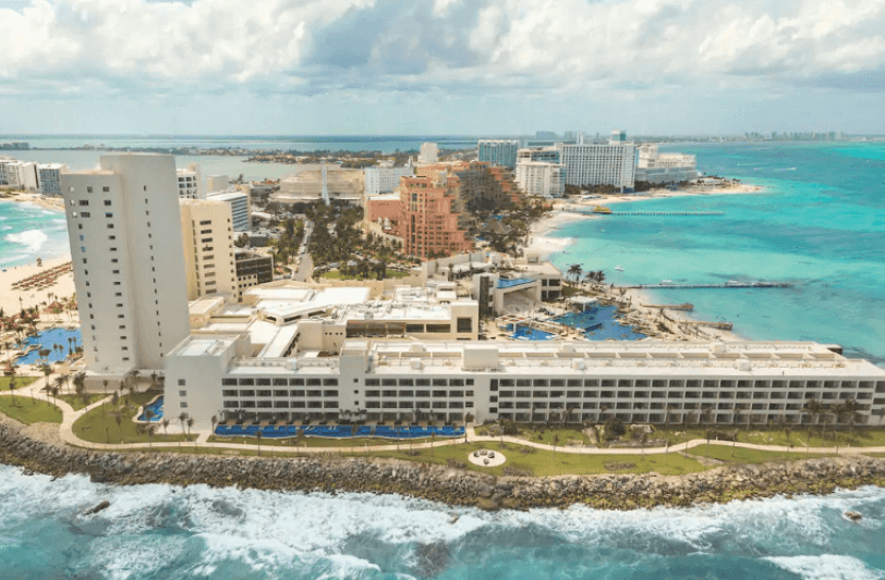 an aerial view of Hyatt Ziva Cancun