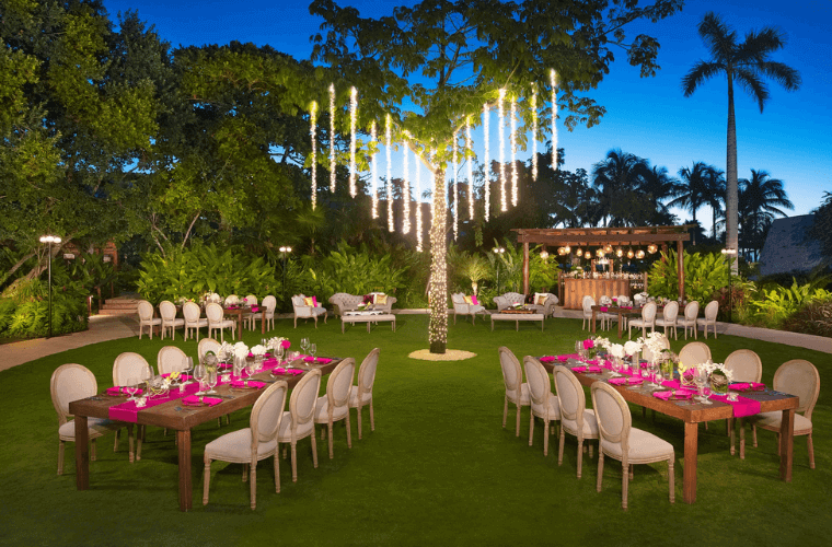 garden wedding setup at Secrets Akumal 