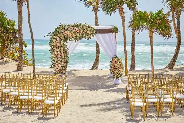 bahia principie tulum beach wedding setup