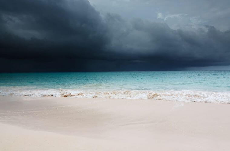 storm clouds over a beach 