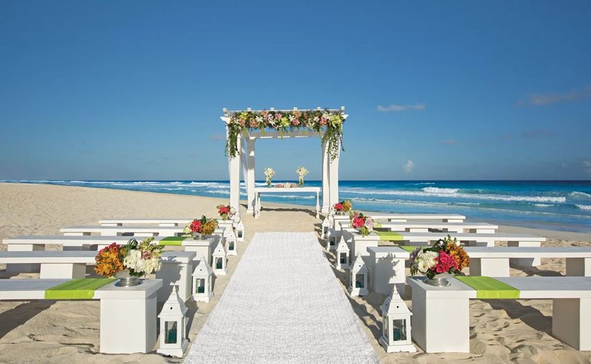 beach wedding venue at secrets the vine cancun