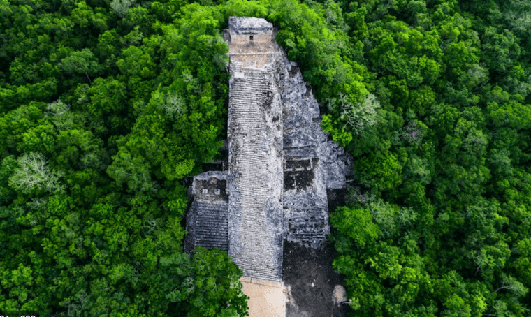 birds eye view of Coba Ruins Mexico