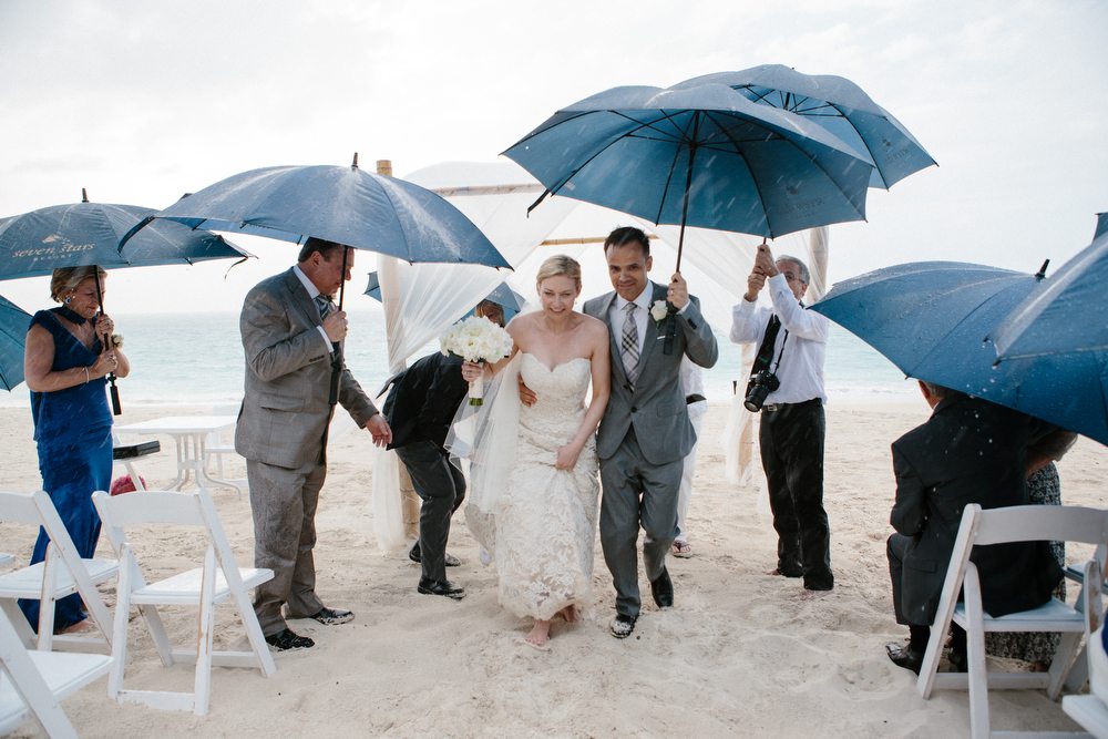 Rainy Wedding During Beach Wedding Mexico