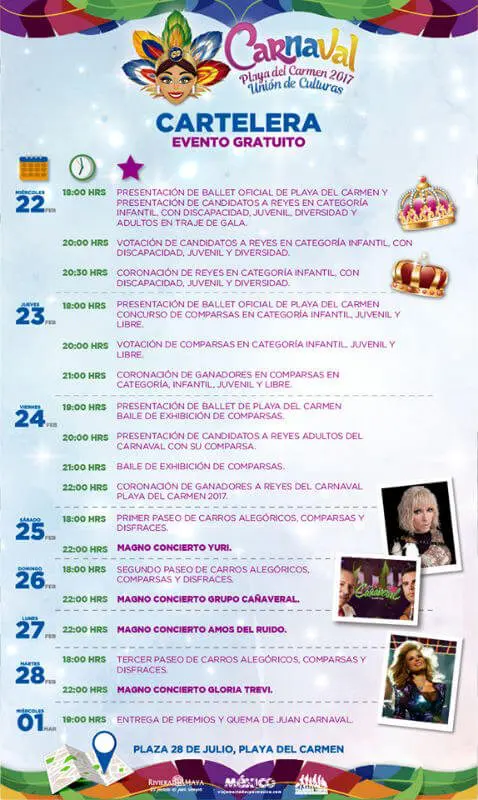 Carnaval Playa del Carmen 2017 program