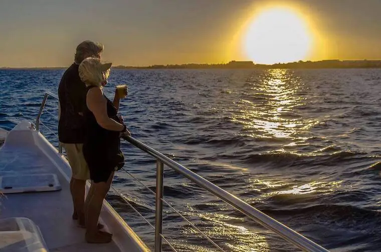 Admiring the coastline on Catamaya