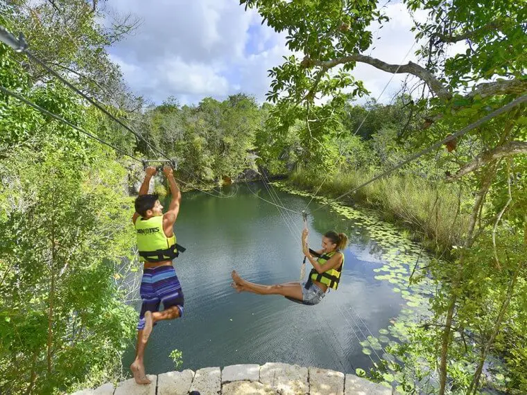 zipline into cenote