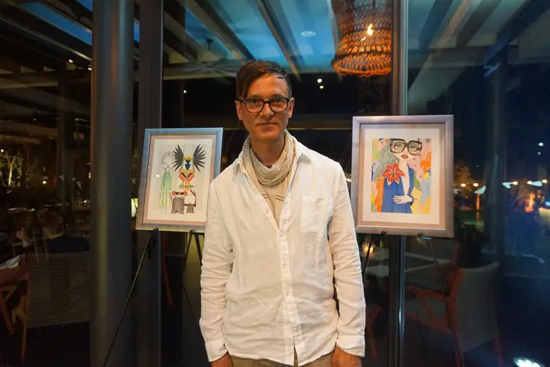 Fashion Illustrator Charles Hart-Benton in Playa del Carmen