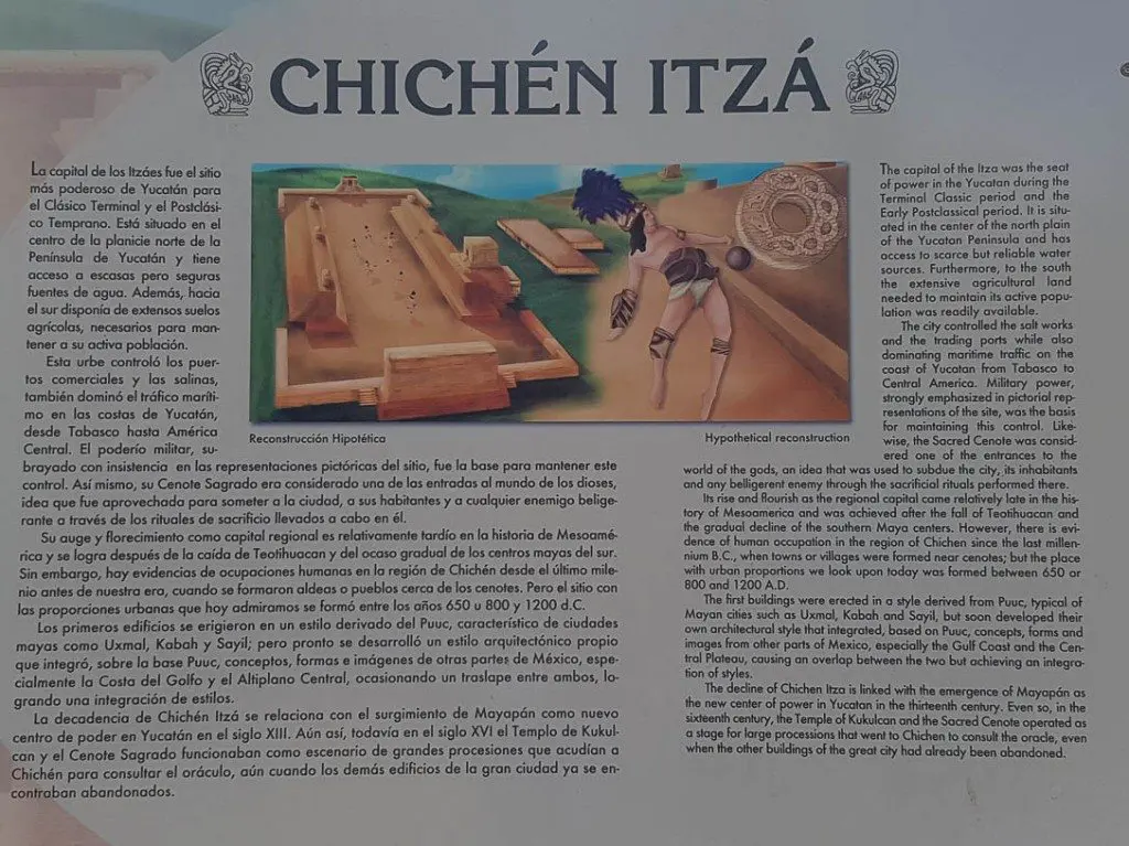 Chichen Itza descriptive plaque