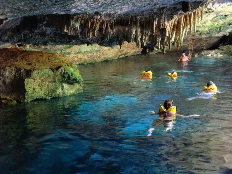 swimming in Chikin Ha cenote