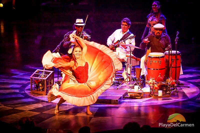 A woman performs a folkloric dance at Mexico's Cirque Du Soleil theater