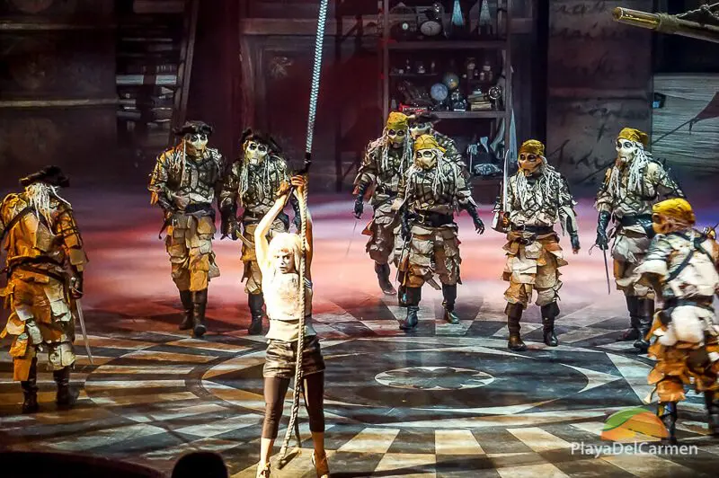 Pirates attempt to capture Joya at the Cirque Du Soleil theater in the Riviera Maya