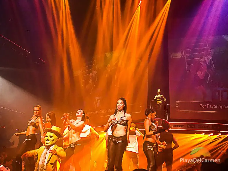 People performing at Coco Bongo in Playa del Carmen