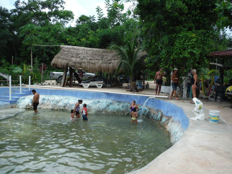 People swimming after a refreshing drink