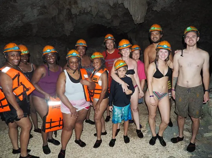 Group picture in a cave