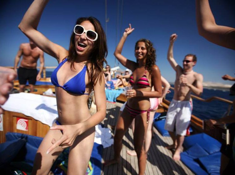 People partying on yacht