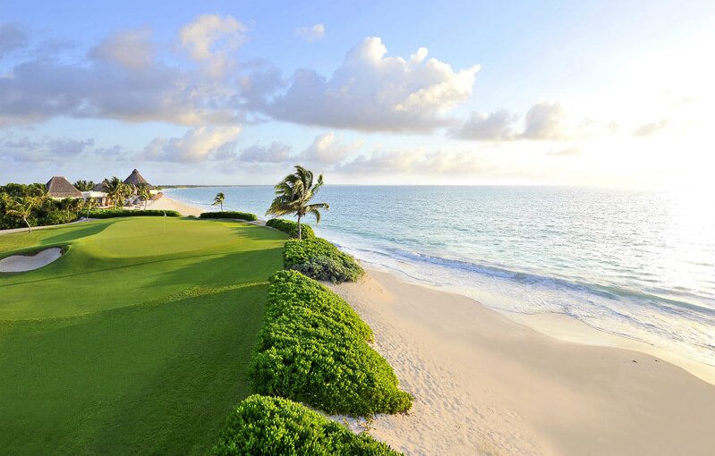 Hole 15 signature hole at El Camaleon Mayakoba