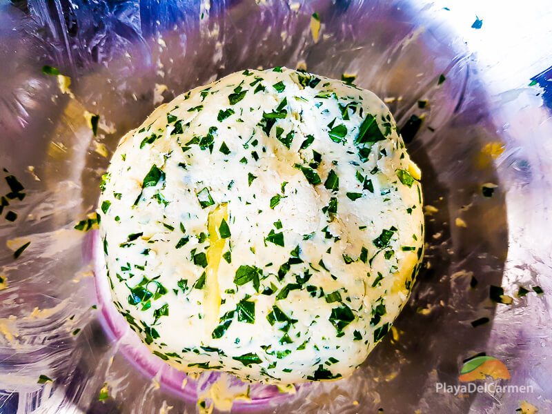 Brazo de reina tamale dough at El Pueblito Cooking School in Playa del Carmen